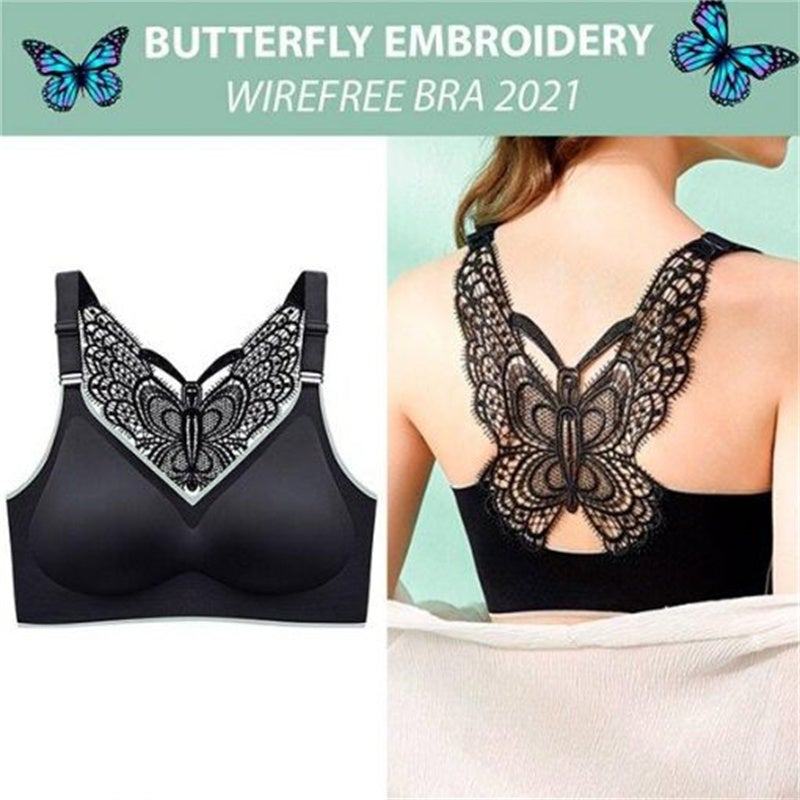 BUTTERFLY EMBROIDERY WIREFREE BRA