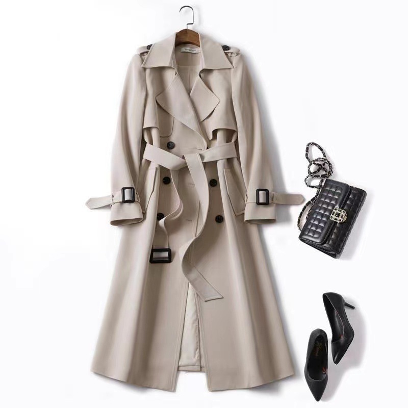 Dlouhý kabát v korejském stylu plus velikosti