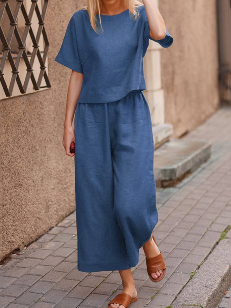 بدلة كتان فضفاضة غير رسمية