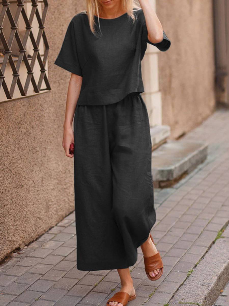 بدلة كتان فضفاضة غير رسمية