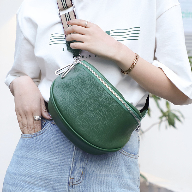 Fashionable cowhide saddle bag