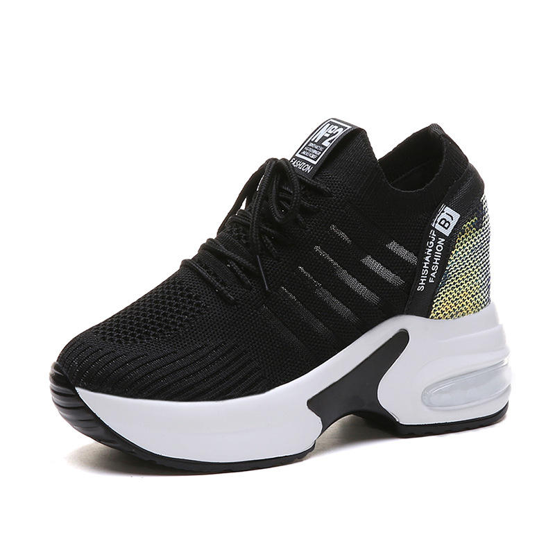 Leisure thick bottom inner heightening sports white shoes