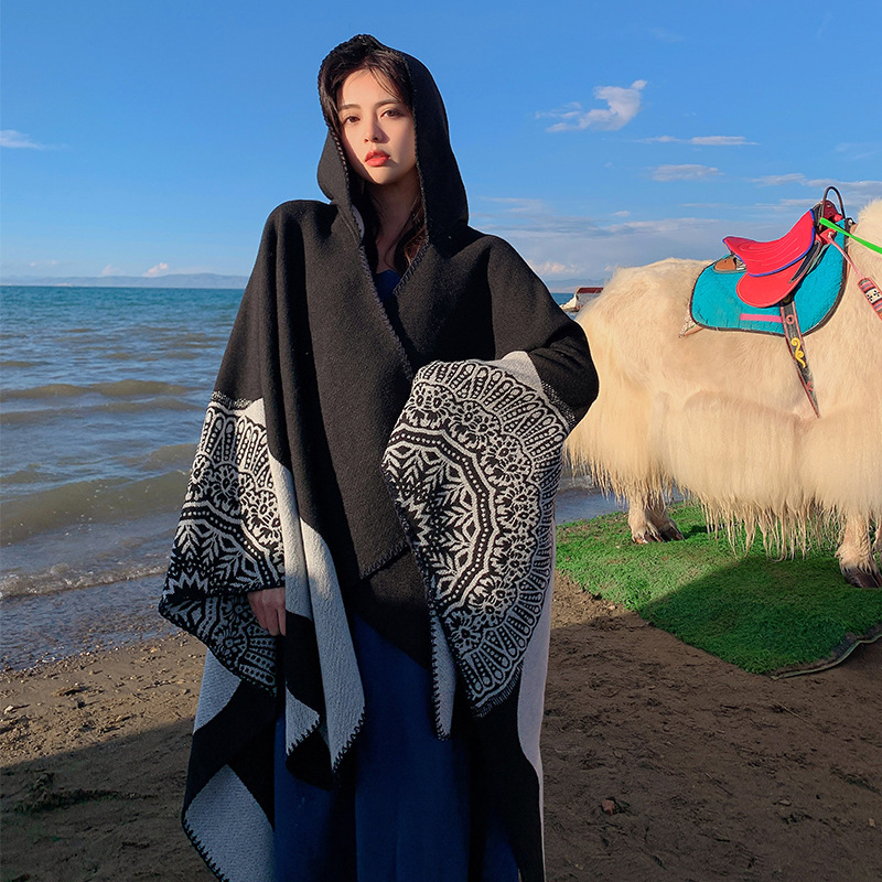 Spring and Autumn Nepal, India and Pakistan split travel cloak scarf thickened shawl