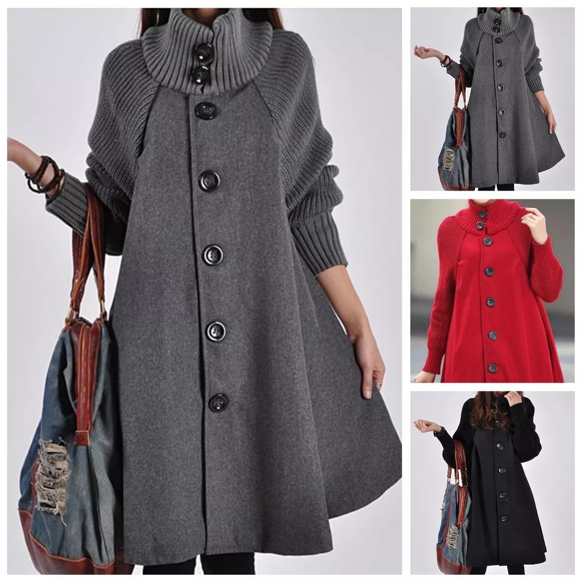 OVERSIZED HIGH NECK BUCKET COAT