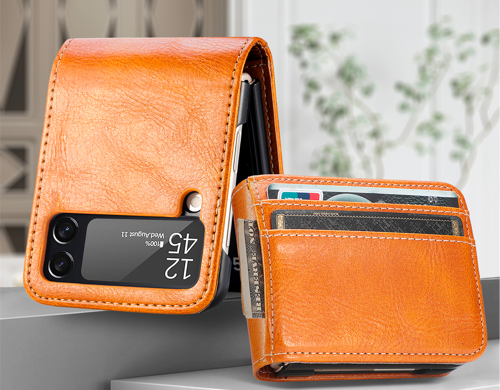  Leather Wallet Case - Z Flip series