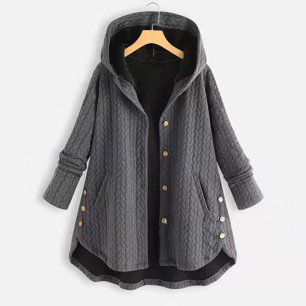 Hooded single breasted women's cotton coat