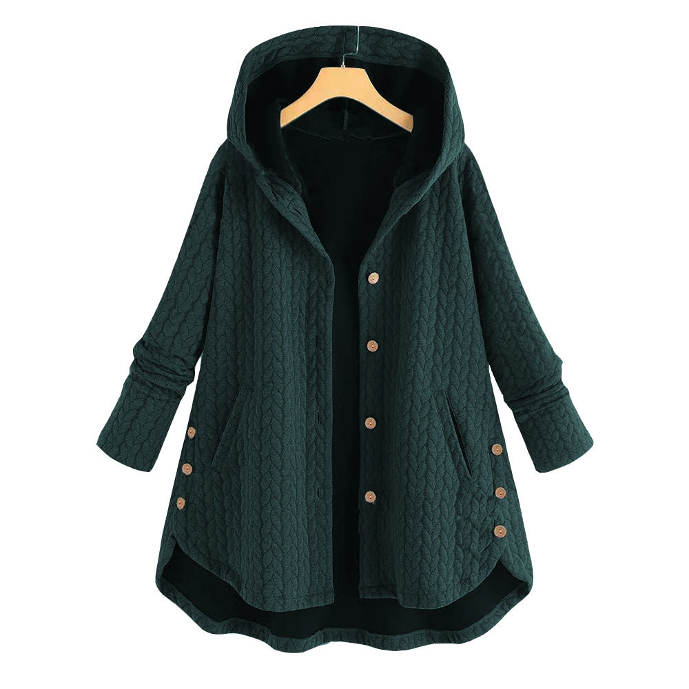 Hooded single breasted women's cotton coat