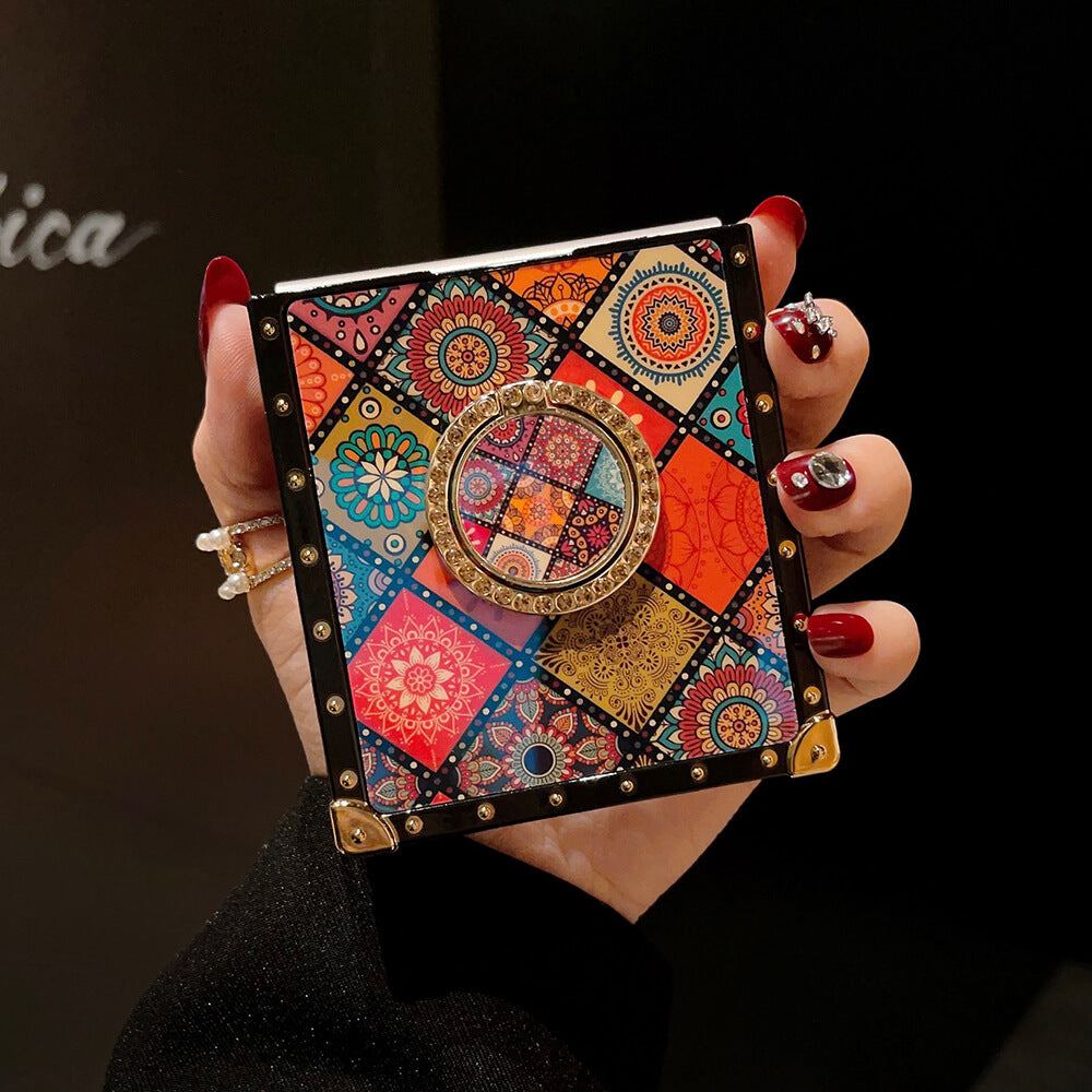 Samsung Galaxy Z Flip3 Flip4 5G Retro Boho Phone Case with Lanyard