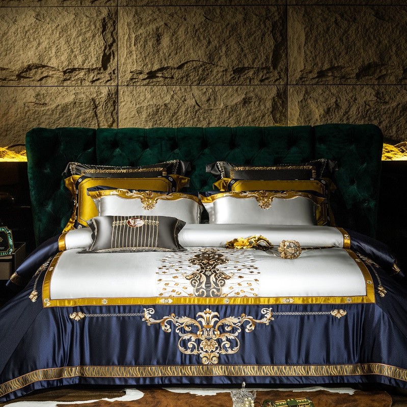  2022 European-style exquisite embroidery ornate bed sheet set