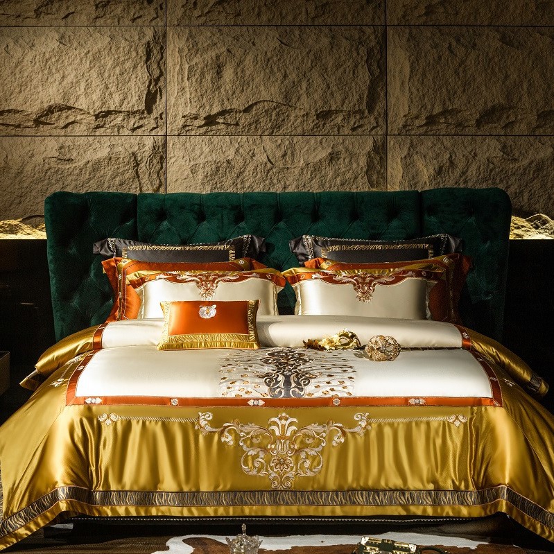  2022 European-style exquisite embroidery ornate bed sheet set