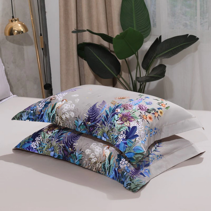 Egyptian Cotton Flower Dovet Bed Sheet Set 