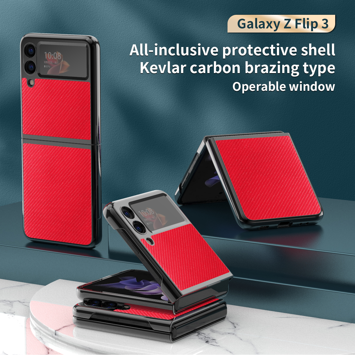 Electroplated carbon fiber protective leather case