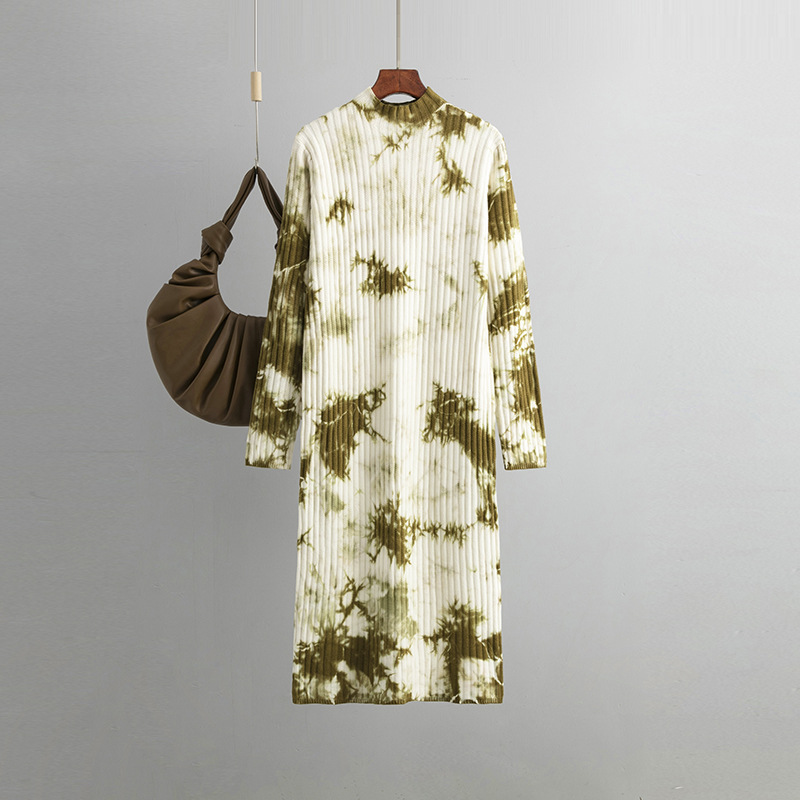 فستان منسوج بطول متوسط فوق الركبة