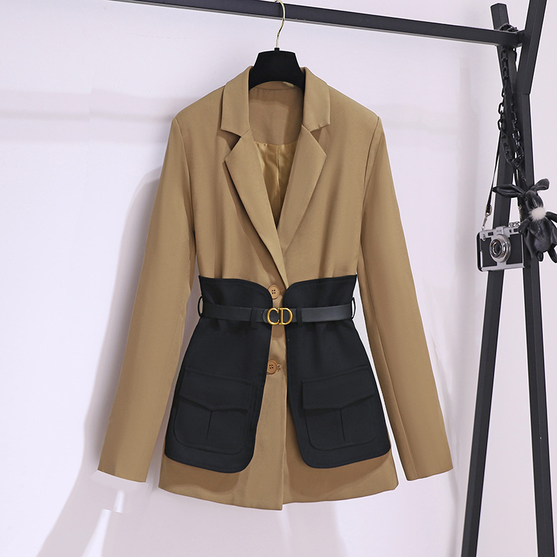 Fashionable casual colorblock suit jacket - ™MOYI Clothing