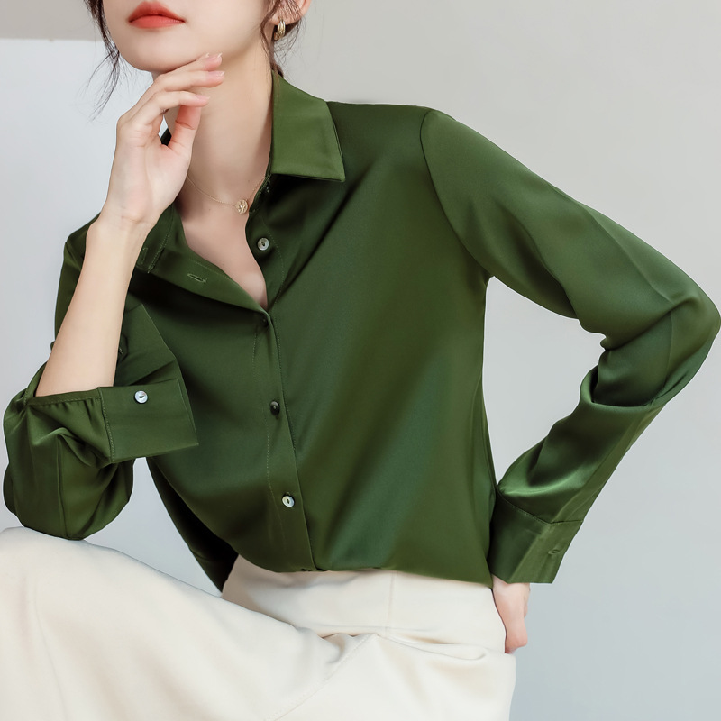 2022 New Fashion Satin Silky Shirt