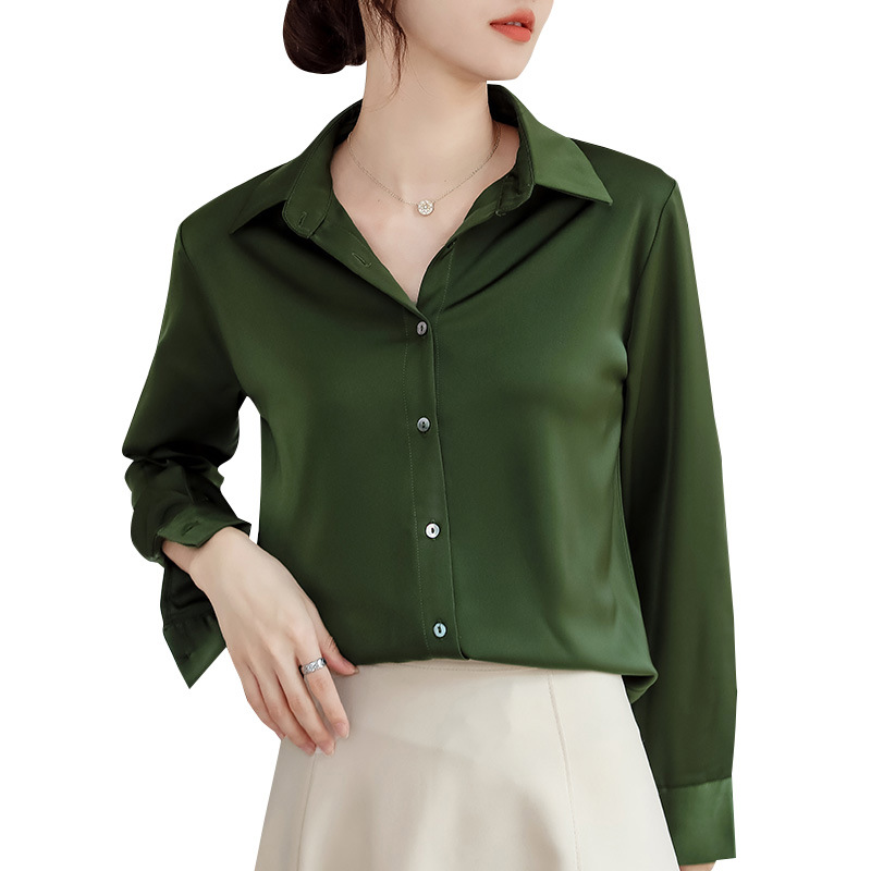 2022 New Fashion Satin Silky Shirt