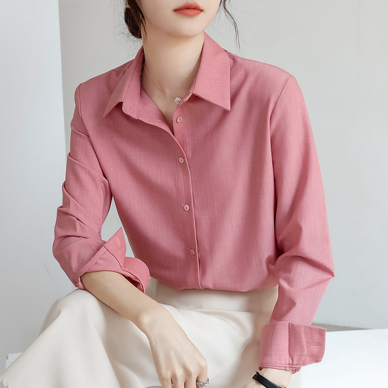 2022New Simple Loose Solid Color Shirt