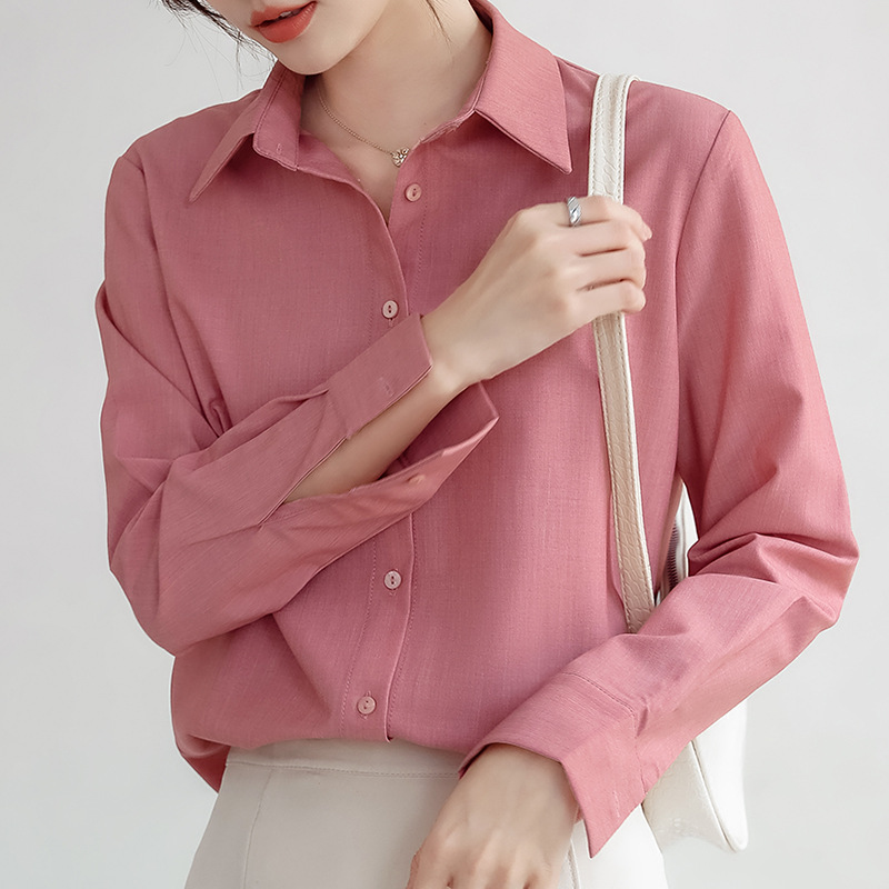 2022New Simple Loose Solid Color Shirt