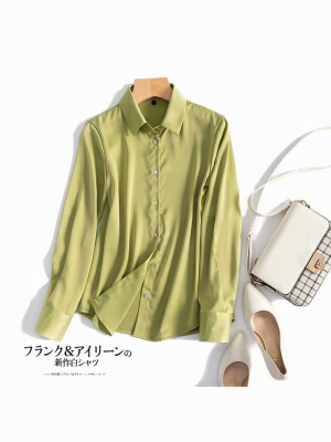 2020 Korean version simple and fashionable satin shirt