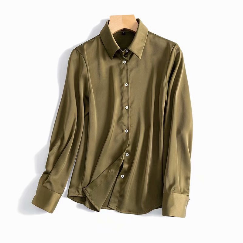 2020 Korean version simple and fashionable satin shirt