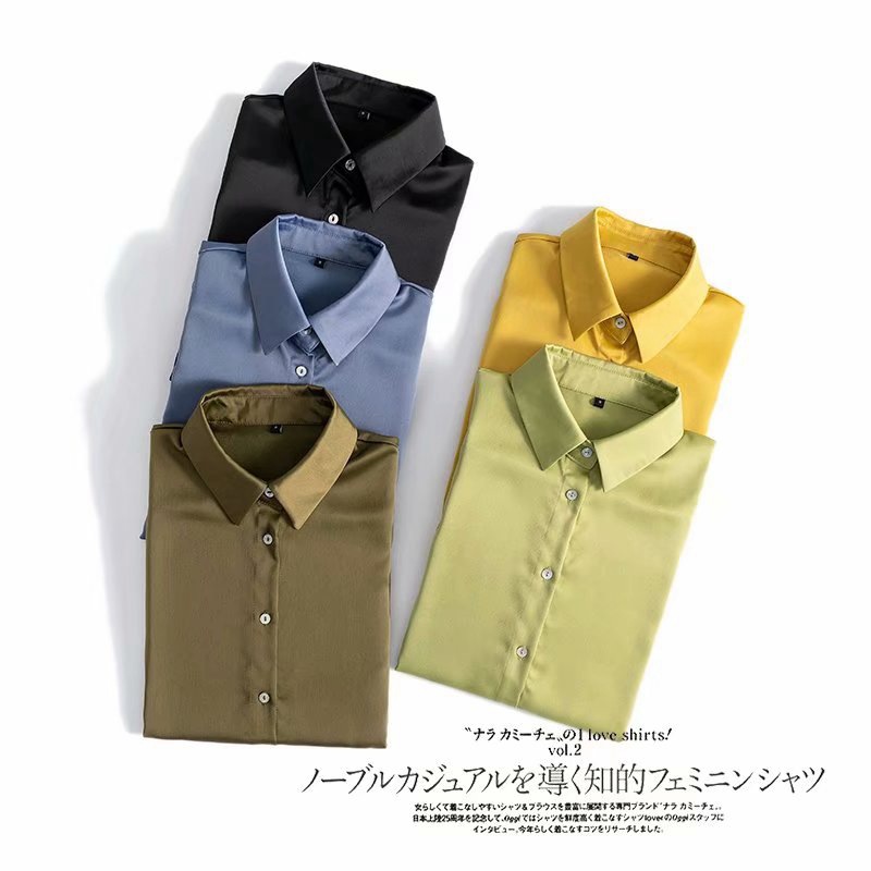 2020 Korean version simple and fashionable satin shirt