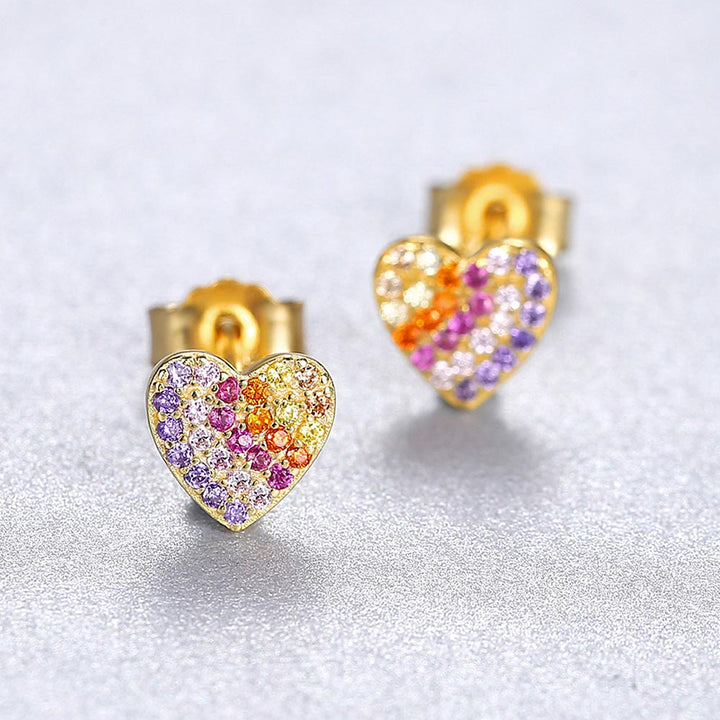 Round Shaped Cut Color Sterling Silver Earrings