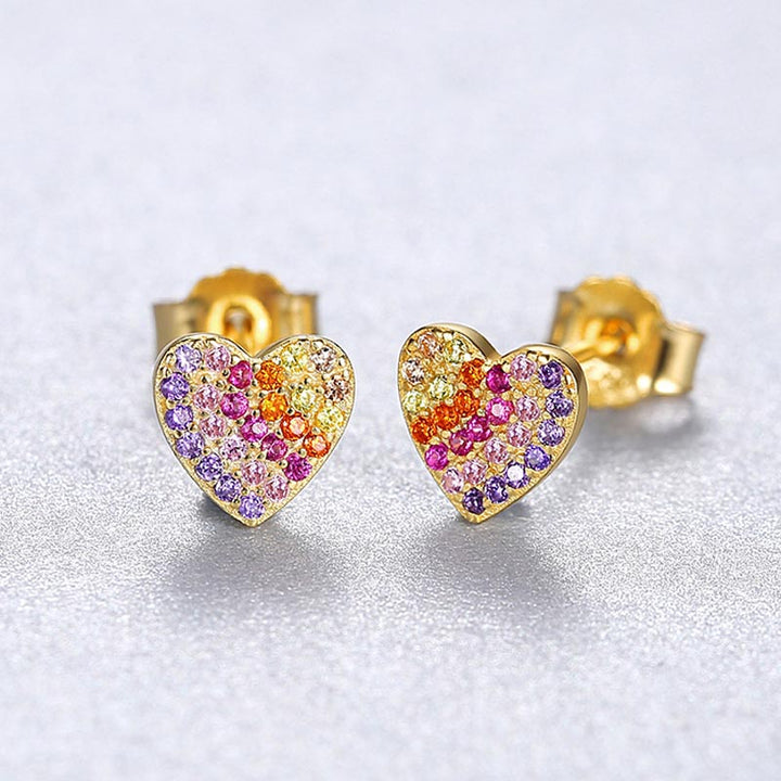 Round Shaped Cut Color Sterling Silver Earrings