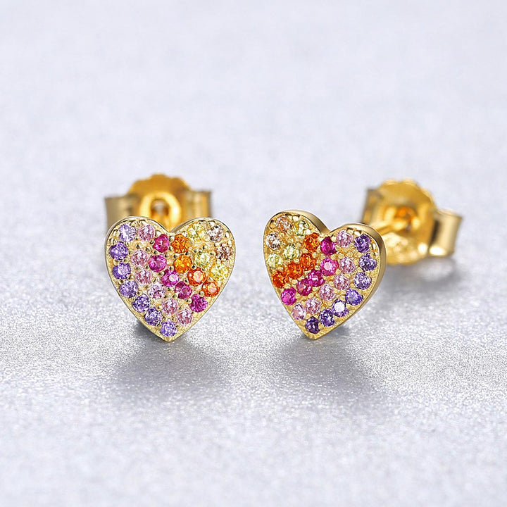 Round Shaped Cut Color Sterling Silver Earrings