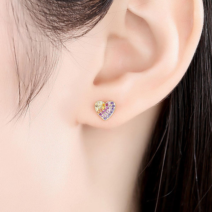 Round Shaped Cut Color Sterling Silver Earrings