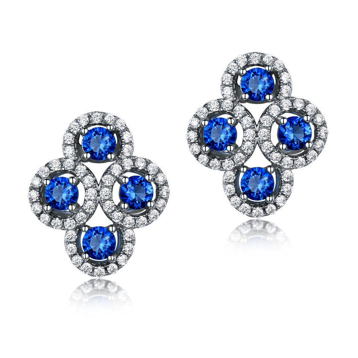 Round Shaped Cut Sterling Silver Earrings