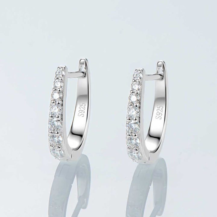 Round Shaped Cut Moissanite Sterling Silver Earrings