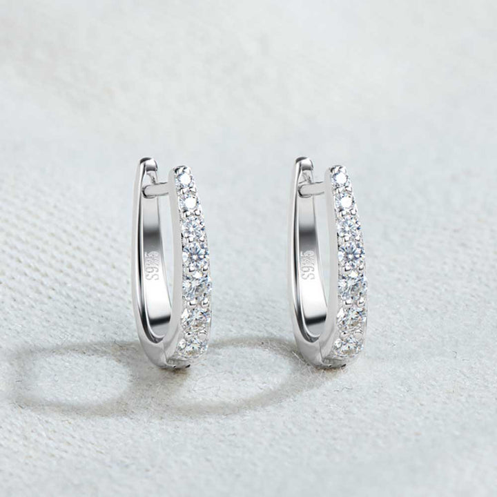 Round Shaped Cut Moissanite Sterling Silver Earrings