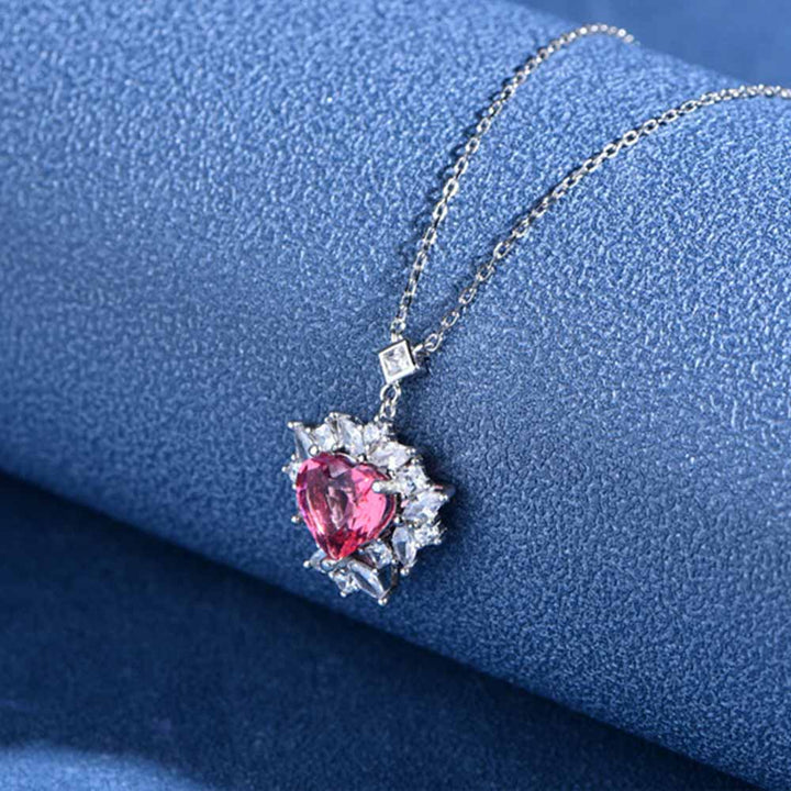 Heart Shaped Cut Sterling Silver Necklace