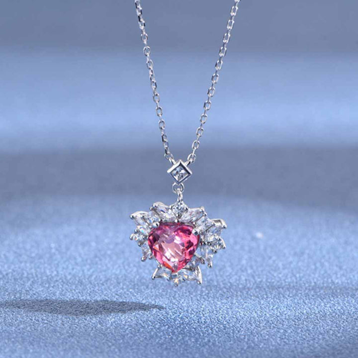 Heart Shaped Cut Sterling Silver Necklace