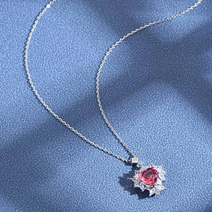 Heart Shaped Cut Sterling Silver Necklace