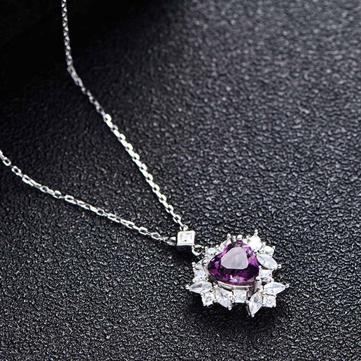 Heart Shaped Cut Sterling Silver Necklace