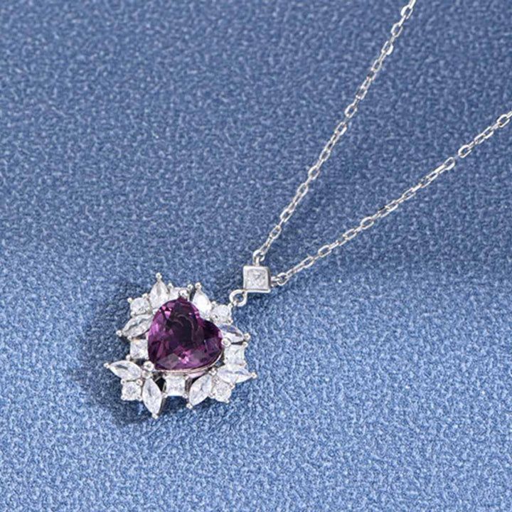 Heart Shaped Cut Sterling Silver Necklace