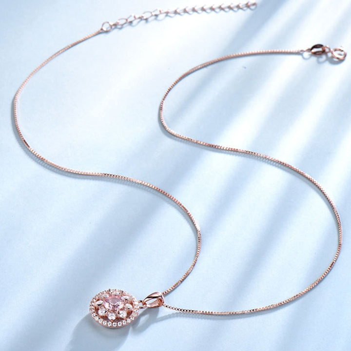 Round Shaped Cut Purple Sterling Silver Necklace