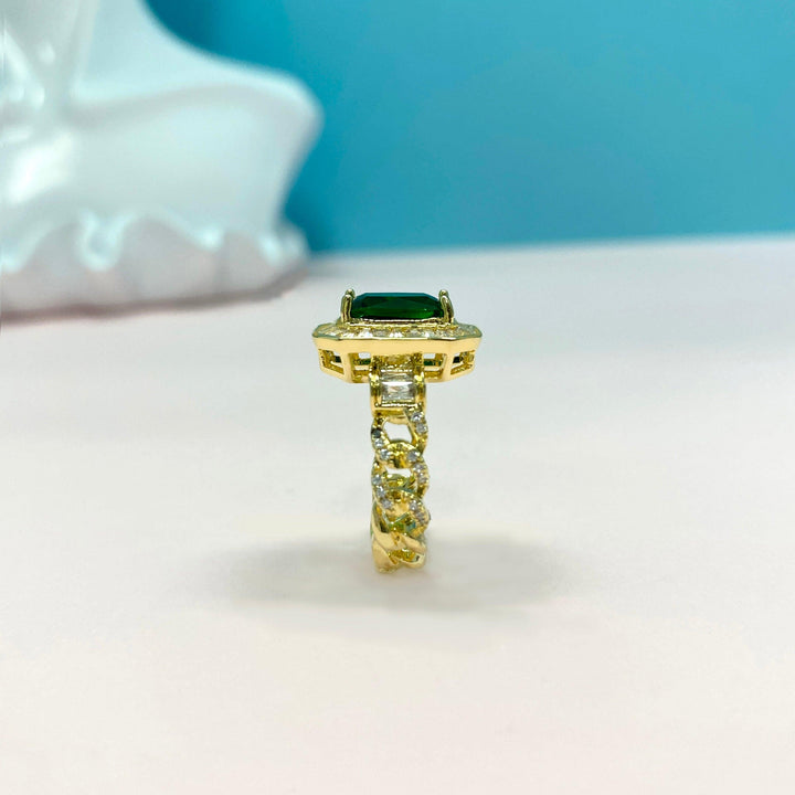 gold plated sterling silver Square Cut Corrugated Open Ring