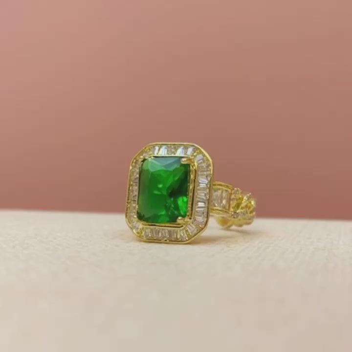 gold plated sterling silver Square Cut Corrugated Open Ring