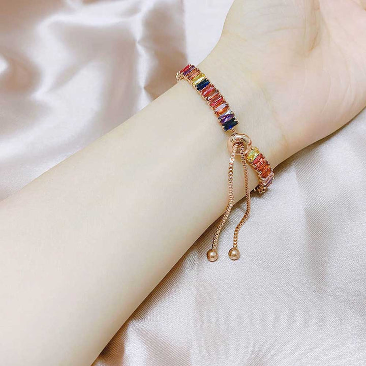 Radiant Shaped Cut Colorful Pullable Bracelet