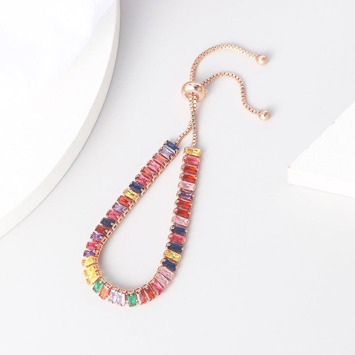 Radiant Shaped Cut Colorful Pullable Bracelet