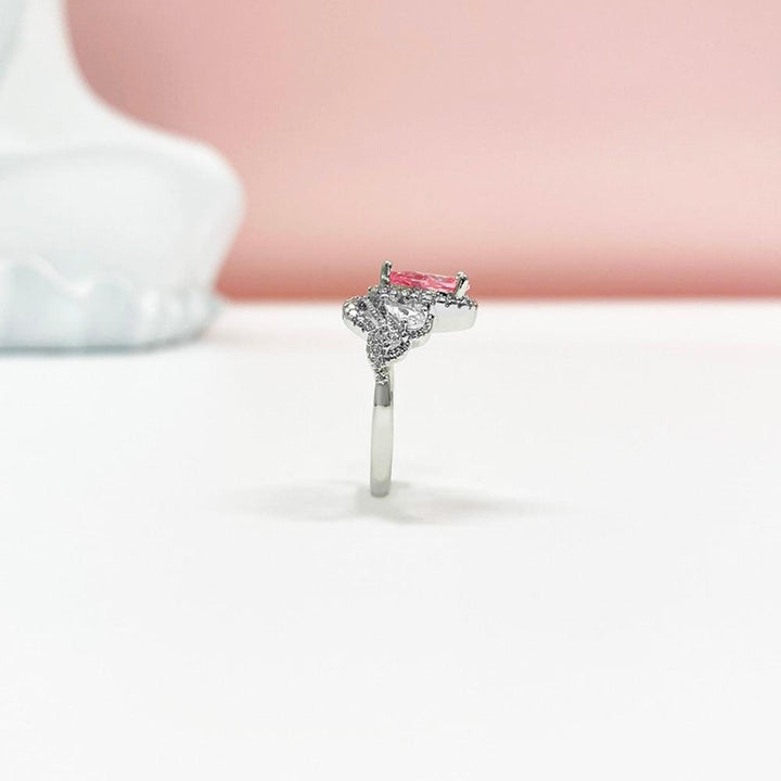 Crown Sparkling Pear Shaped Ring