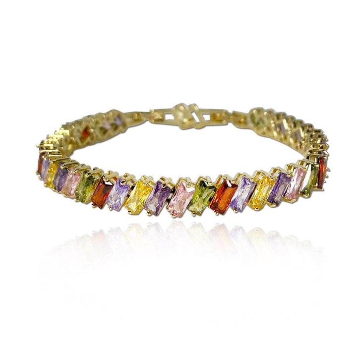 Colorful Beveled Radial Shaped Cutting Bracelet