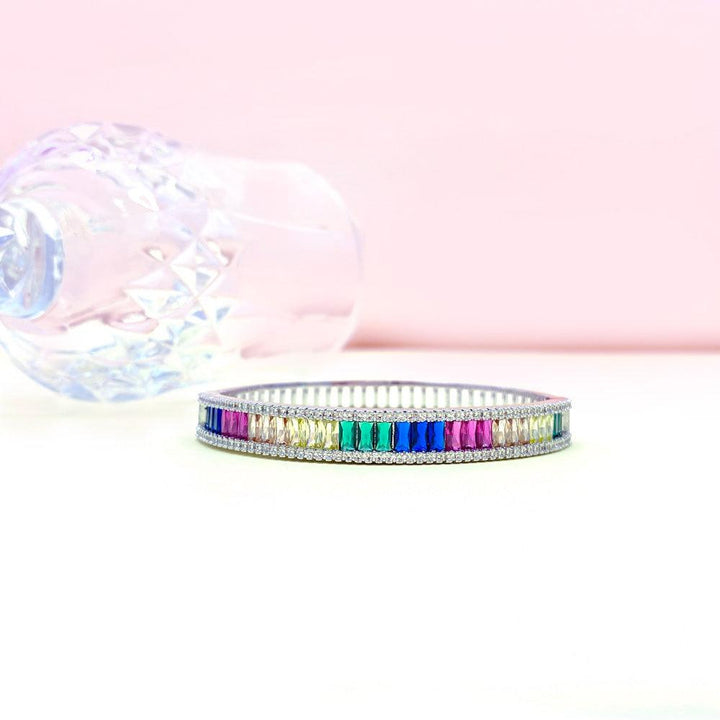 Colorful Radiant Shaped Cut Hollowed Out Bracelet
