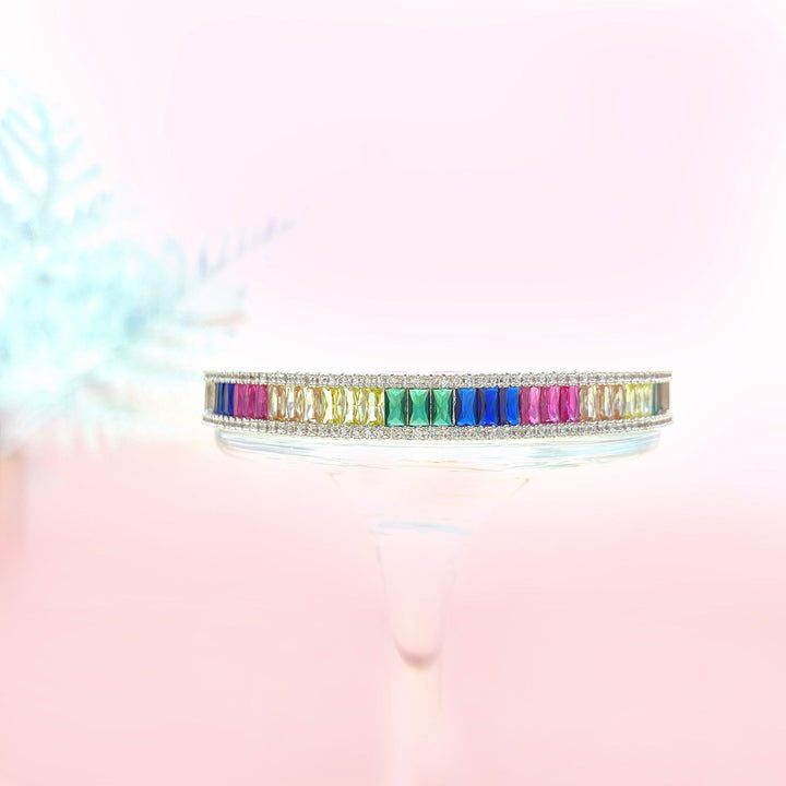Colorful Radiant Shaped Cut Hollowed Out Bracelet