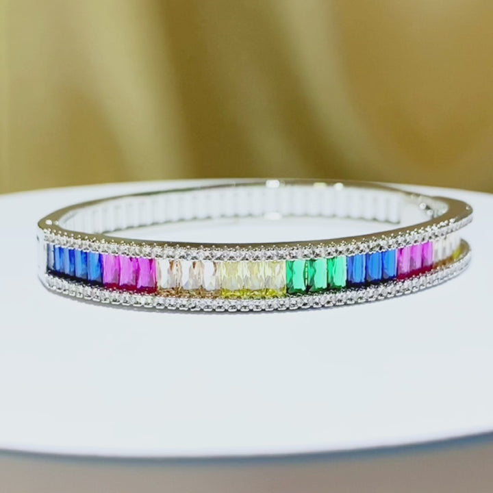 Colorful Radiant Shaped Cut Hollowed Out Bracelet