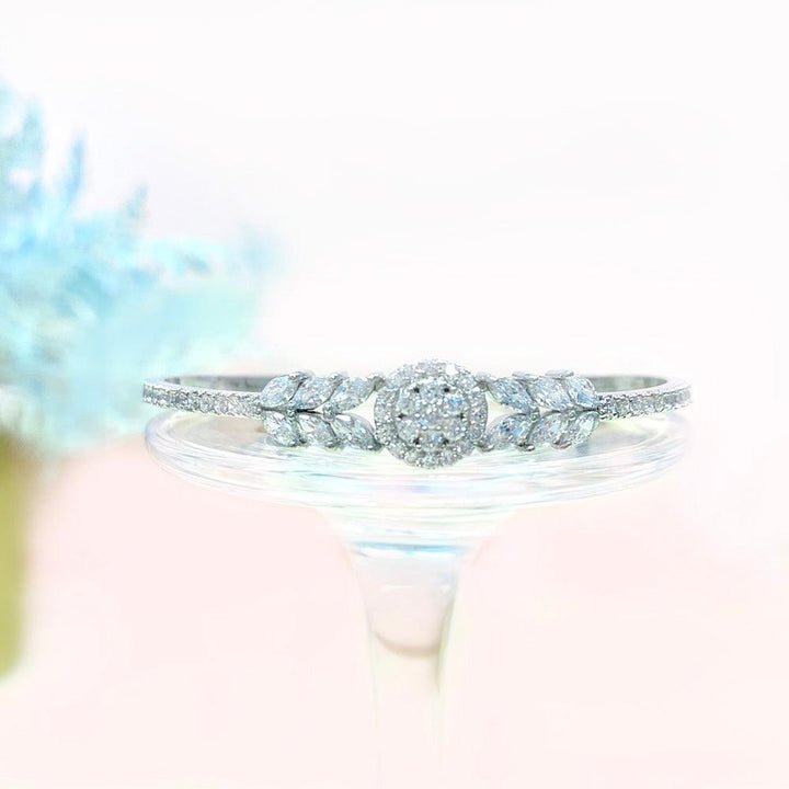 Wheat Element Marquise Shaped Cut Open Bracelet