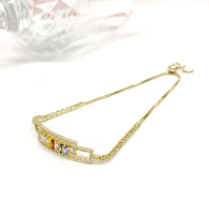 Rainbow Hollow Design Radial Shaped Cutting Bracelet