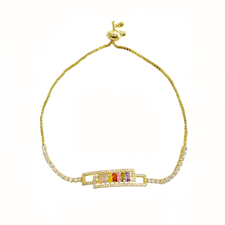 Rainbow Hollow Design Radial Shaped Cutting Bracelet